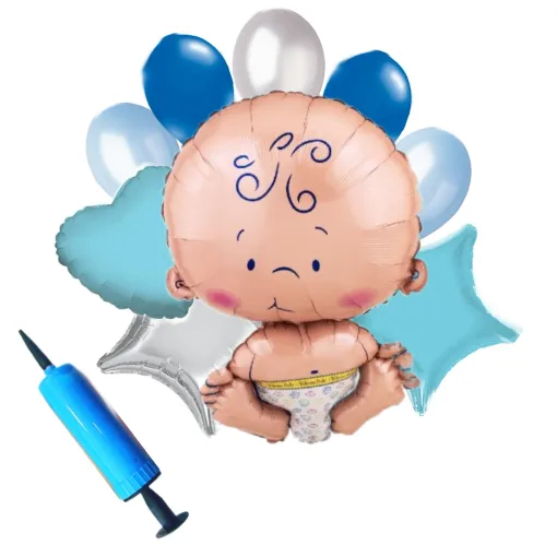סט בלונים ומשאבה - תינוק נולד