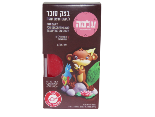 בצק סוכר אדום מסוג עלמה 150 גרם
