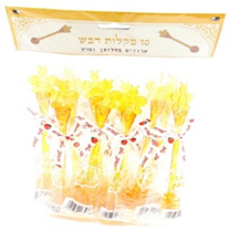מקל דבש פלסטיק ארוז צלופן וסרט 17 ס"מ