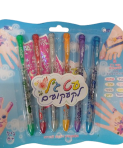 ערכת קעקועי נצנצים הכוללת שבלונות ועטי ג'ל