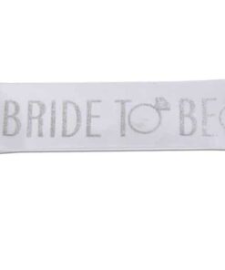 סרט גוף לכלה גליטר כיתוב כסף Bride 2 Be - מסיבת רווקות