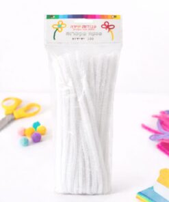 סט מנקי מקטרות לבן ליצירה – 100 יחידות מנקי מקטרות גמישים לעבודות יצירה