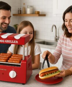 מכשיר גריל נקניקיות מקצועי בסגנון רטרו – Gold Line Hot Dog Griller