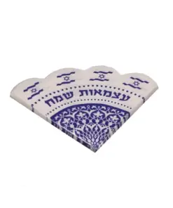 מפיות שולחן צורת פרח- עצמאות שמח דגל ישראל 33*33 ס"מ