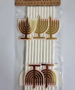 קשיות נייר עם קישוט חנוכיה