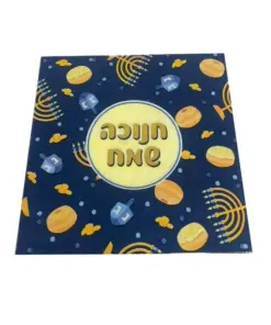 חבילת 20 מפיות נייר סמלי חנוכה כחול