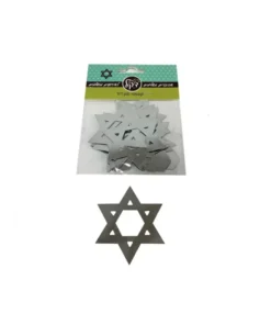 חבילת קונפטי בצורת מגן דוד בצבע- כסף