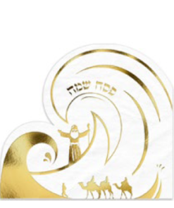 12 יח' מפיות בצורת קריעת ים סוף - זהב