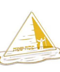 מרכז שולחן שקוף בצורת פירמידה - זהב