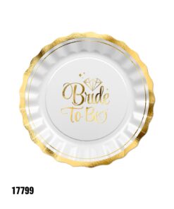 חב' 10 יח צלחות Bride to be זהב 10