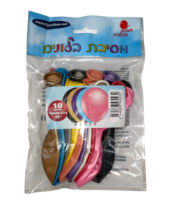 חבילת בלונים מטאל צבעונית 10 יח' - גודל 12"