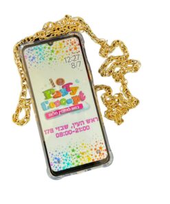 שרשרת זהב לולאות גדולות לפלאפון ללא דבק! - מתאים לכל סוגי הפלאפונים