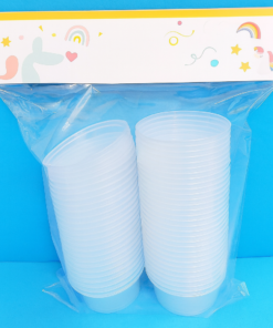 קופסאות פלסטיק עגולות עם מכסה – 50 מ"ל - 36 יחידות