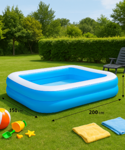 בריכה מתנפחת גדולה למשפחה – 200×150×50 ס"מ | לקיץ מושלם בגינה