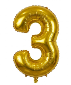בלון ספרה 3 - זהב 34 אינץ'