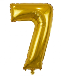 בלון ספרה 7 - זהב 34 אינץ'