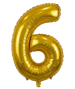 בלון ספרה 6 - זהב 34 אינץ'