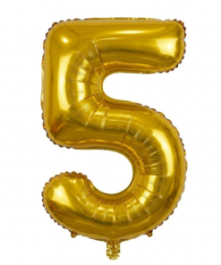 בלון ספרה 5 - זהב 34 אינץ'