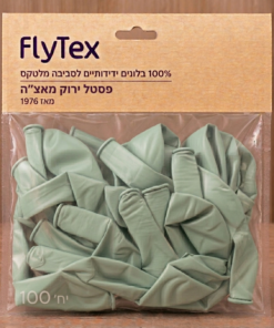 בלונים בצבע פסטל ירוק מאצ'ה  – חבילה של 100 יחידות בגודל 12 אינץ