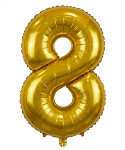 בלון ספרה 8 - זהב 34 אינץ'