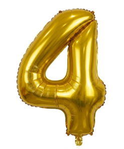 בלון ספרה 4 - זהב  34 אינץ׳
