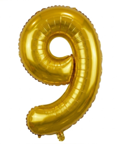 בלון ספרה 9 - זהב 34 אינץ'