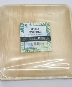צלחת ריבוע מעלי דקל 25.5 ס"מ
