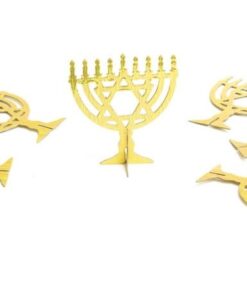 קישוט מרכז לשולחן חג חנוכה -  חנוכיית זהב 9 ס