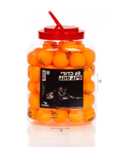 כדורי פינג פונג כתומים מקצועיים - 60 יחידות בדלי