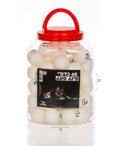 כדורי פינג פונג לבנים מקצועיים - 60 יחידות בדלי