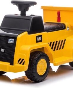 משחק ילדים משאית CAT ממונעת לילדים 6V עם תא אחסון אחורי