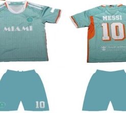 חליפת כדורגל מדים אינטר מיאמי – דגם מסי 10 טורקיז-כתום - מידה 4