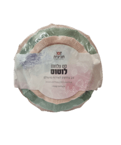 סט צלחות לוטוס ורוד ומנטה