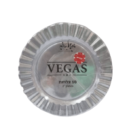 צלחת VEGAS שקוף נצנצים כסף - 22 ס