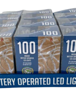 שרשרת 100 לדים סוללות - לבן