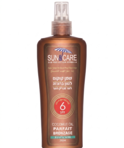 Sun&Care - שמן קוקוס משזף SPF6 - נפח 200 מ''ל