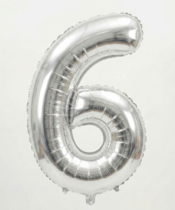 בלון ספרה 6 - כסף 34 אינץ'