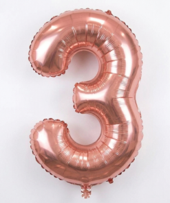בלון ספרה 3 - רוז גולד