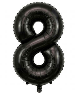 בלון ספרה 8 - שחור 34 אינץ׳