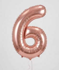 בלון ספרה 6 - רוז גולד