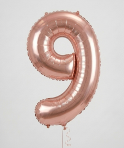 בלון ספרה 9 - רוז גולד 34 אינץ'