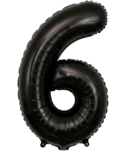 בלון ספרה 6 - שחור 34 אינץ׳