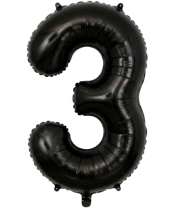בלון ספרה 3 - שחור 34 אינץ׳