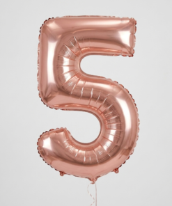 בלון ספרה 5 - רוז גולד