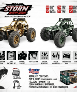 מכונית שלט עוצמתית STORN Desert Buggy 4x4 – מהירות 35 קמ