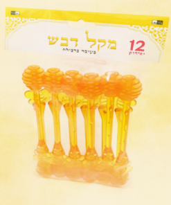 מקלות דבש פלסטיק בעיצוב דבורה – 17 ס