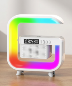 מיני רמקול G נייד עם סוללה נטענת ותאורה, רדיו FM ומשטח טעינה אלחוטי