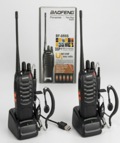 מכשיר קשר איכותי BF-888S כולל אוזניות זוג בטריות נטענות ועמדות טעינה USB בקופסא