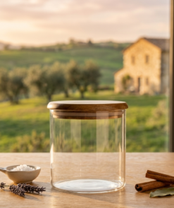 צנצנת זכוכית עם מכסה 800ML