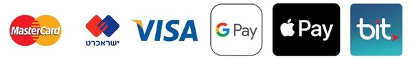 Mastercard, ישראכרט, Visa, Google Pay, Apple Pay, bit